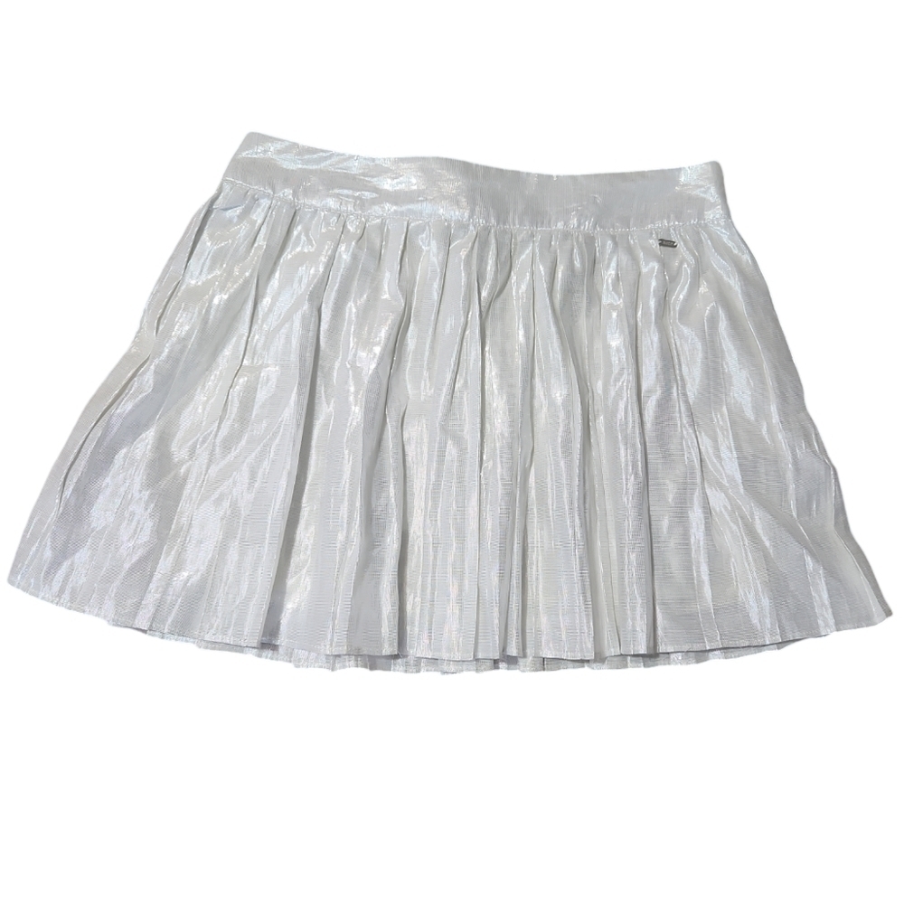 Aeropostale White metallic pleated skirt junior sz 7/8